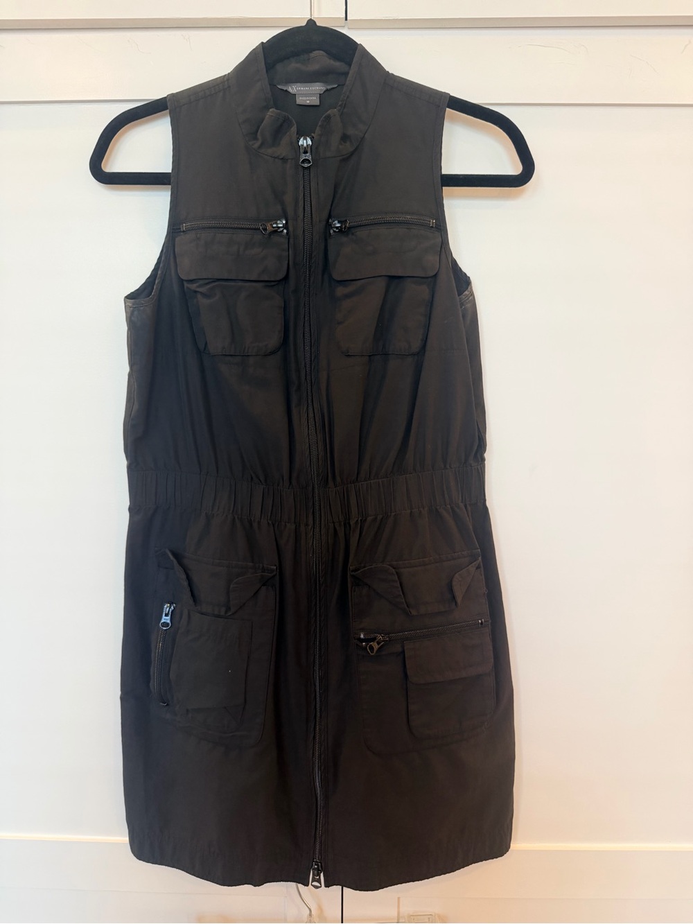 Vintage A|X Armani Exchange Black Sleeveless Utility Zip Vest